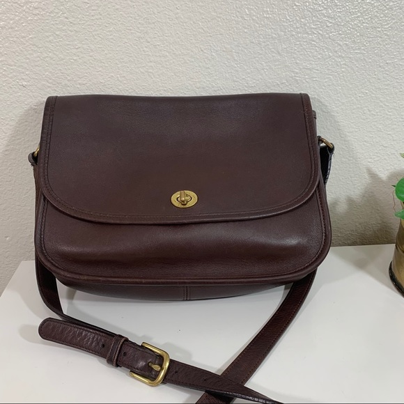 COACH City Bag Leather Flap Purse Cross-body Vtg - Picture 2 of 9